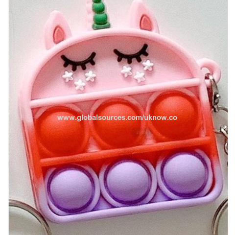 Pendentif Musical à Bulles Nouveau Pionnier de la Dératisation Porte-clés de Dessin Animé de Décompression