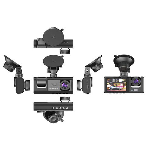 3 Caméra Objectif Voiture Dvr 3 canaux Dash Cam HD 1080p Avant et arrière  Intérieur Dashcam Enregistreur vidéo Nigh -tz