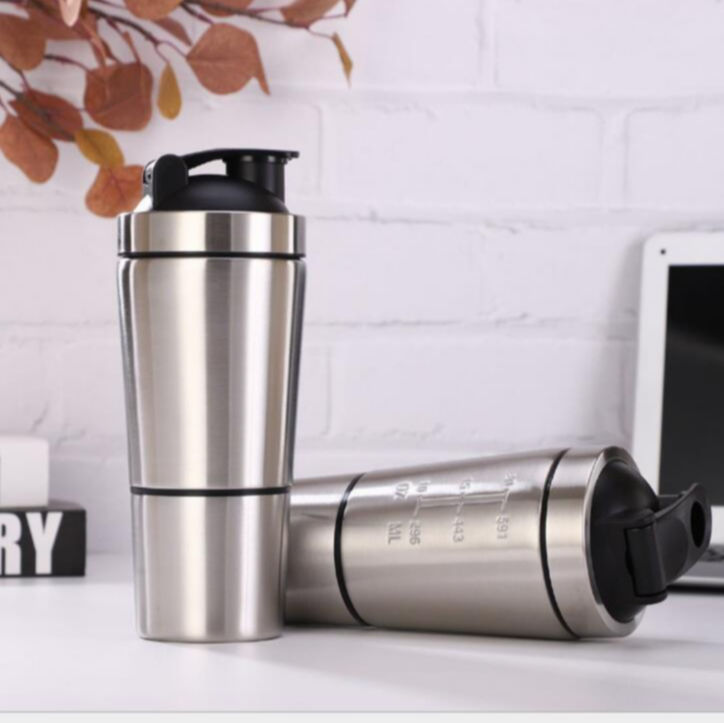 Buy Wholesale China Stainless Steel Shaker Water Bottle With Scale For  Protein Powder & Stainless Steel Shaker Bottle at USD 2.9