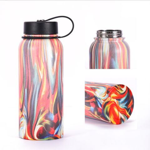 Gradient Color Stainless Steel Vacuum Bottle Digital Temperature