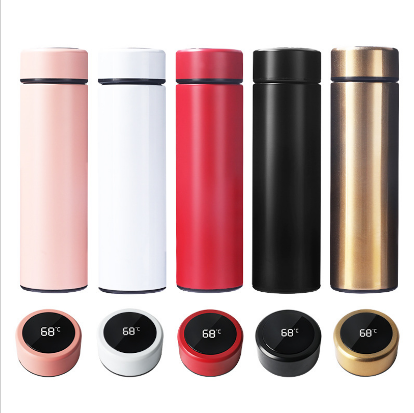 Digital display intelligent thermos bottle stainless steel temperature  control water cup measurement temperature display mug