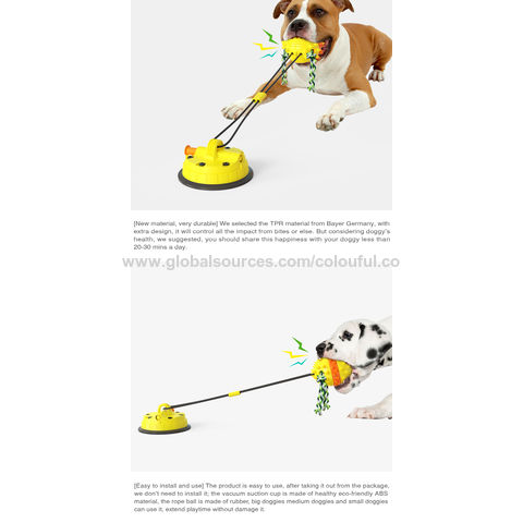 Dog Chew Toys Suction Cup Tug of War Toy Multifunction Interactive Pet  Aggressive Chewers Toothbrush Dog Toys Ball with Teeth Cleaning for Small  Large Dogs 