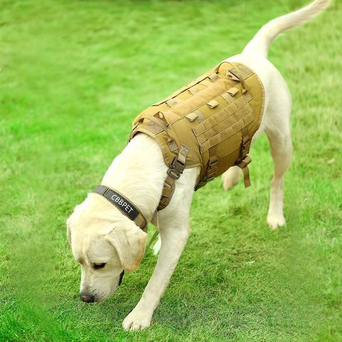 Tactical Dog Vest+Leash K9 Molle Harness Hunting Training