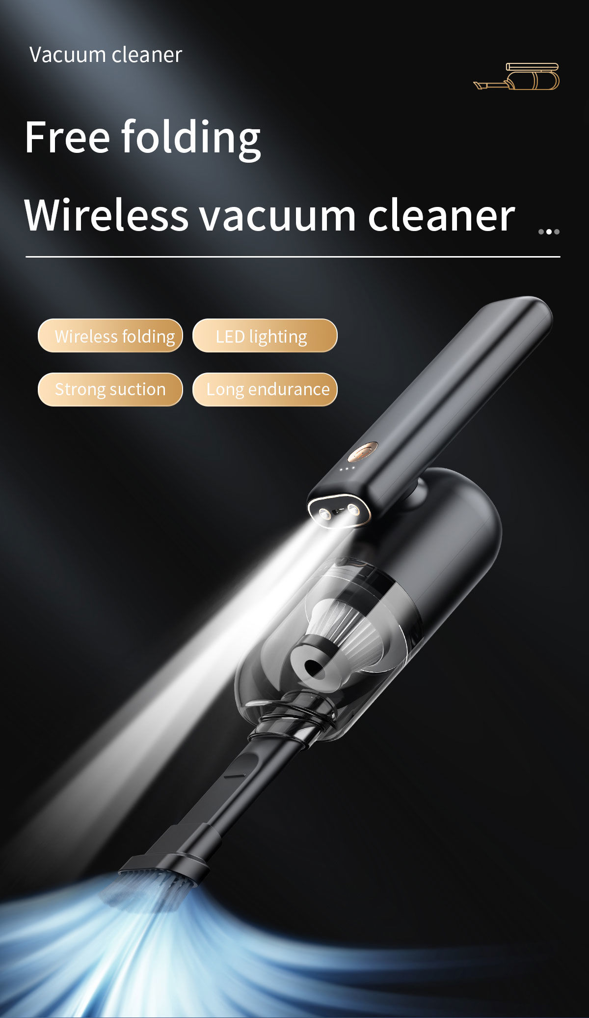 Buy Wholesale Hong Kong SAR Portable Car Vacuum Cleaner Handheld Vacuum