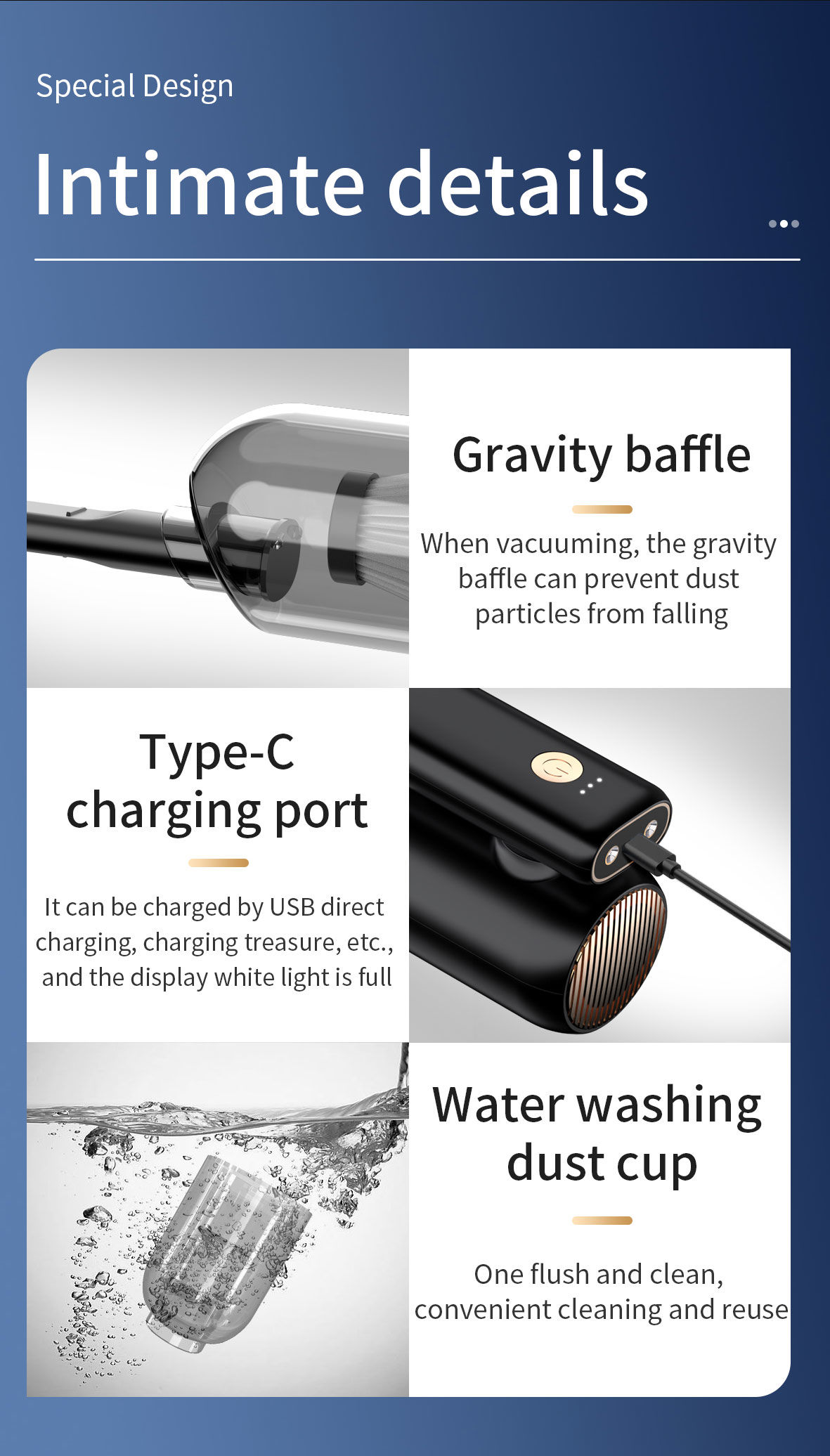 Buy Wholesale Hong Kong SAR Portable Car Vacuum Cleaner Handheld Vacuum