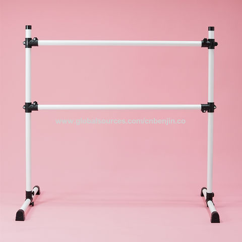Ballet Barre Pink Steel Ballet Barre with Adjustable Height of 80-120cm,  Used for Household/Dance Room/Pilates Exercise Pole, Ballet Equipment 