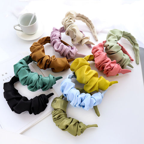 Bandas para la cabeza para mujer, accesorios para el pelo plisado con bordes anchos