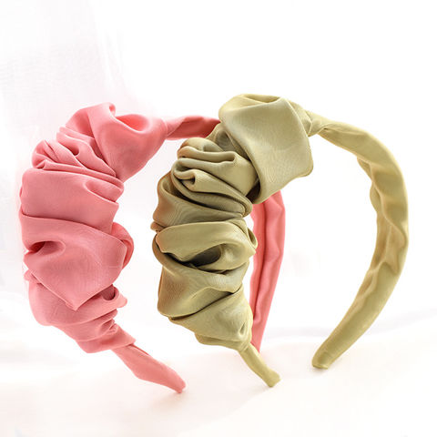 Bandas para la cabeza para mujer, accesorios para el pelo plisado con bordes anchos