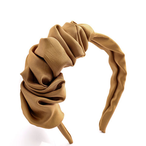 Bandas para la cabeza para mujer, accesorios para el pelo plisado con bordes anchos