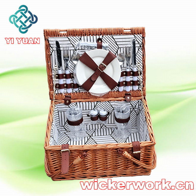 Wicker Hamper Picnic Storage Natural Outdoor Wicker Hamper Basket