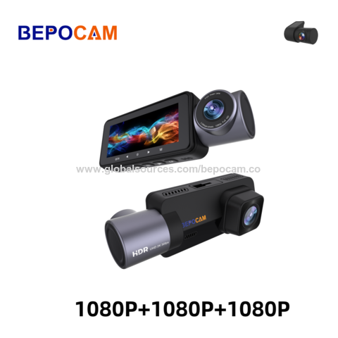 Caméra de tableau de bord à 3 canaux avant et arrière 1080p + 720p + 720p  Caméra de voiture