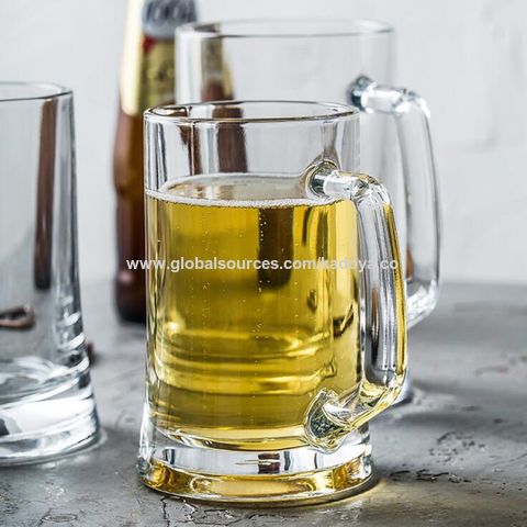 Traditional Euro Style Beer Stout Ale Glass Mug With Large Handle