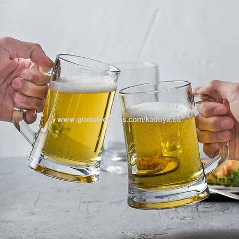 500ML Large Capacity Beer Mug Lightweight Portable Glass Mug Comfortable  Handle