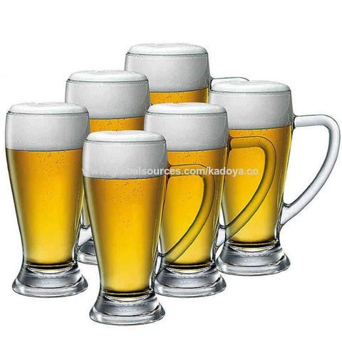 High Quality Creative Transparent Football Beer Glass Handle Cup