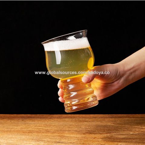 High Quality Creative Transparent Football Beer Glass Handle Cup