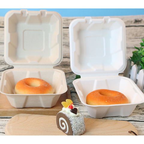 100% Compostable Clamshell Take-Out Food Container 8 Inch Three-Compartment  Folding Cover Lunch Box, 10 Bags Heavy Quality Packaging,Natural Disposable  Bagasse, Environmental Friendly Biodegradable 