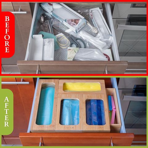 Bamboo Sandwich Bag Storage Box - High Grade Wooden Drawer Storage -  Compatible with Ziploc, Hefty, Glad - Plastic Bag Container - China Bamboo Sandwich  Bag Storage Box and Wooden Drawer Storage