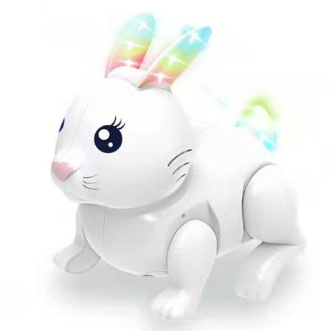 Lapin jouet sautant sautant interactif marche lapin pour cadeau tout-petits  blanc 