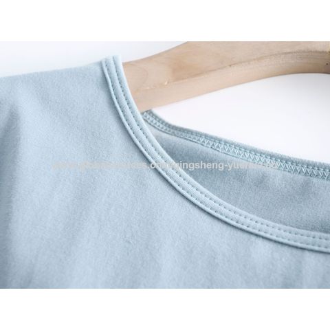 Camiseta de algodón de manga corta con sujetador interior, camiseta casual para niñas de 18 a 24 años