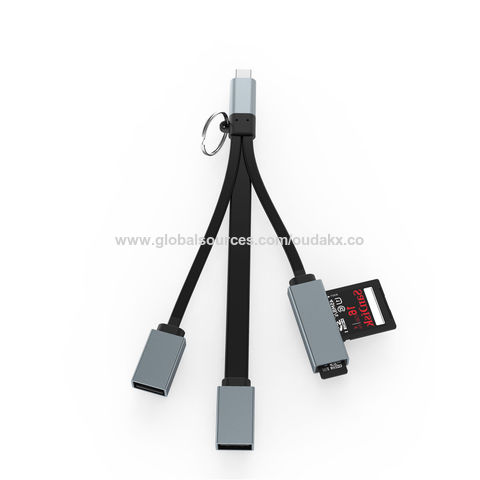 Estación de Acoplamiento para Portátil USB Tipo C 3.0 Hub 3 en 1 para Macbook OEM Cable Lector de Tarjetas SD TF Aluminio ROHS
