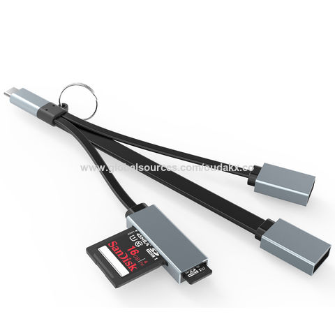 Estación de Acoplamiento para Portátil USB Tipo C 3.0 Hub 3 en 1 para Macbook OEM Cable Lector de Tarjetas SD TF Aluminio ROHS
