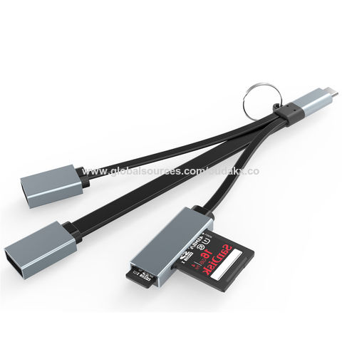 Estación de Acoplamiento para Portátil USB Tipo C 3.0 Hub 3 en 1 para Macbook OEM Cable Lector de Tarjetas SD TF Aluminio ROHS