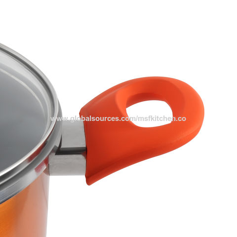Orange Color High Quality 12PCS Stainless Steel Cookware Pot with Small MOQ  - China Cookware Set and Stainless Steel Cookware price