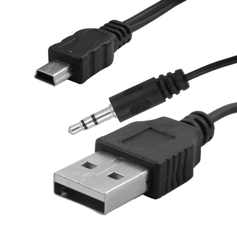 Mini USB 5p M to 3.5mm F Headphone Jack Audio Cable