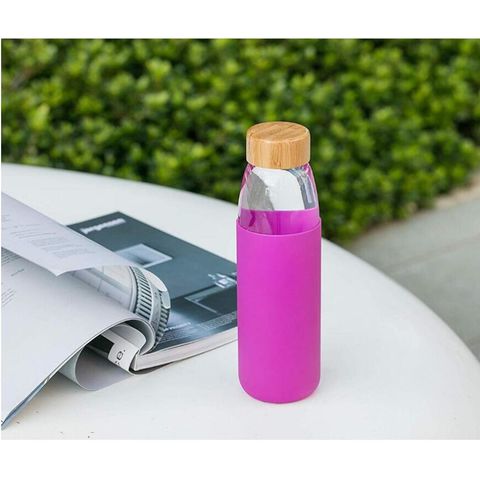 factory custom glass water bottle silicone