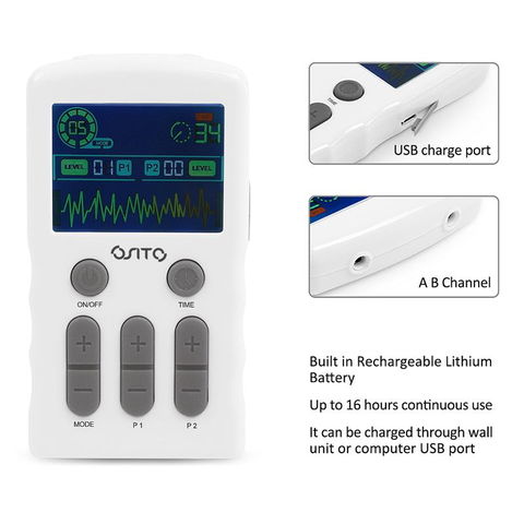 OSITO TENS Unit Machine EMS Muscle Stimulator Pulse Machine for Pain Relief