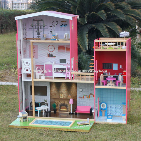 2016 New Design Full Size Children Wooden Uptown Doll House