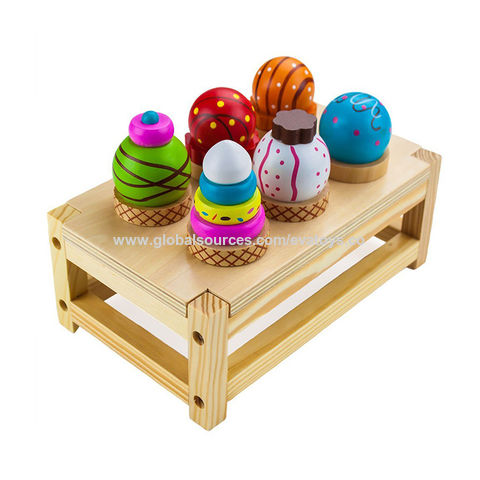 Wooden ice cheap cream stand toy