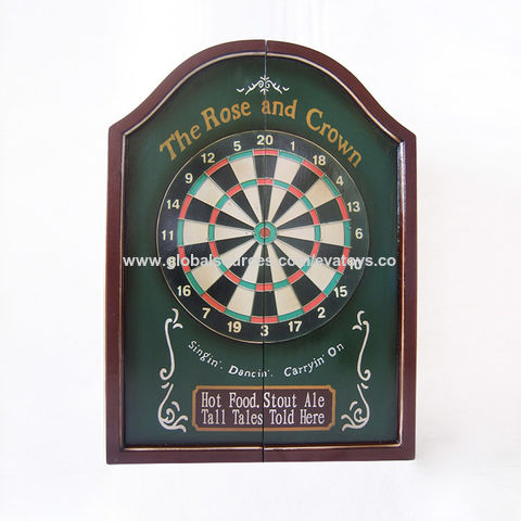 Holz Dart Set mit Dartpfeilen und Dartscheibe in Holzkassetten W01A295 - Großhandel