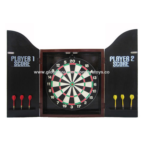 Holz Dart Set mit Dartpfeilen und Dartscheibe in Holzkassetten W01A295 - Großhandel