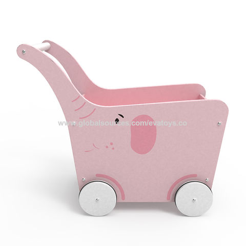 Chariot de Marche en Bois Montessori - Jouet Eléphant pour Bébé