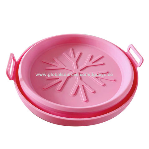 Cesta de silicona para freidora de aire, bandeja reutilizable para hornear,  accesorios para horno