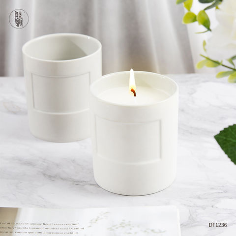 Buy Wholesale China Diy Logo Ceramic Candle Cups White Porcelain