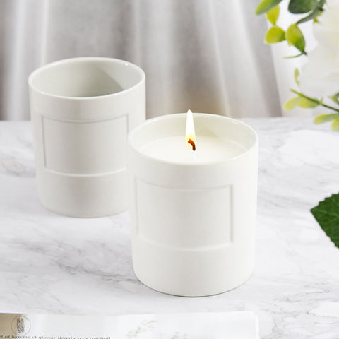 Buy Wholesale China Diy Logo Ceramic Candle Cups White Porcelain Scented  Candle Cup Container & Cup Container at USD 0.9