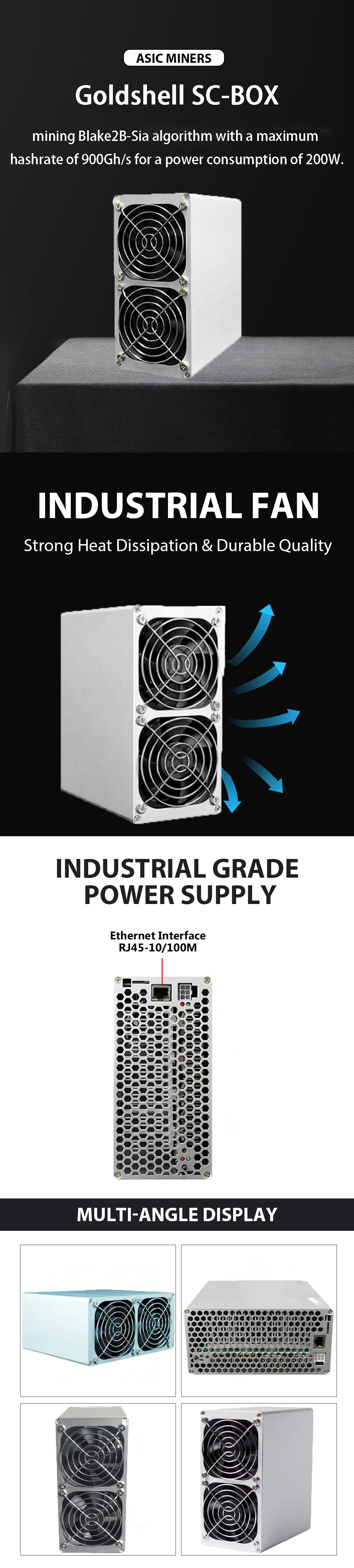New And Original Goldshell Sc-box Asic Miner Siacoin 900gh 200w 35db In ...