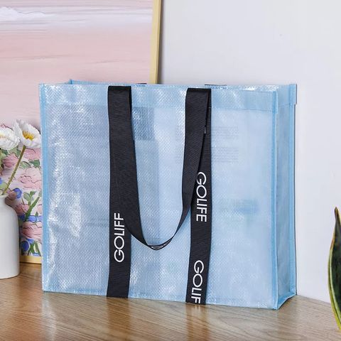 Sacos de Compras Reutilizáveis de PP Tecido Laminado com Logotipo Personalizado Impresso para Reciclagem no Atacado