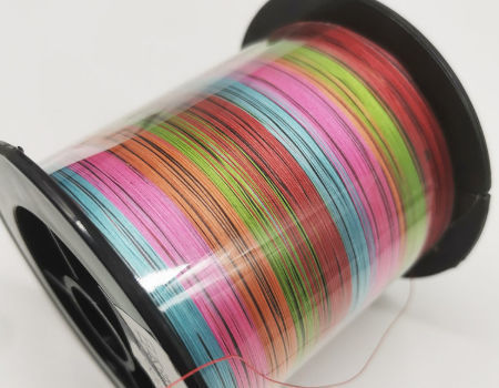 Multicolor Pe Fishing Line Smooth Surface 8 Strand 8 Weaves 600 M