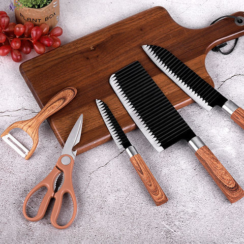 Top Quality 5pcs PP Handle With Acrylic Stand Coating Non-stick Color  Kitchen Knife Set - Buy Top Quality 5pcs PP Handle With Acrylic Stand  Coating Non-stick Color Kitchen Knife Set Product on