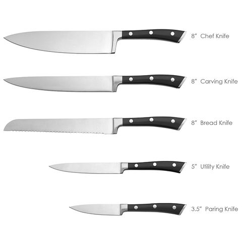 Buy Wholesale China High-end 3cr13 Stainless Steel Forged Kitchen 5 Pcs Knife  Set With Wooden Block & Kitchen Knife Set Wood Block at USD 20