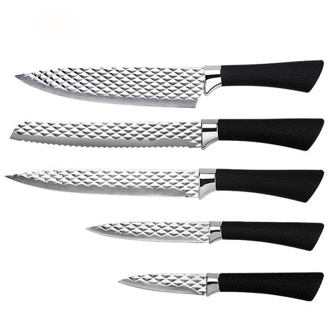 Buy Wholesale China Chinese Professional Cheap 5pcs Pom Handle Stainless  Steel Kitchen Knife Set With Block & Steel Head Knife Set at USD 20