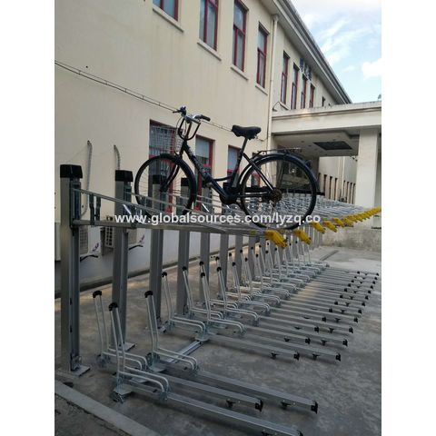 Dual Bicycle Bicycle Tower Rack Two-Tier Bike Rack Gas Assisted
