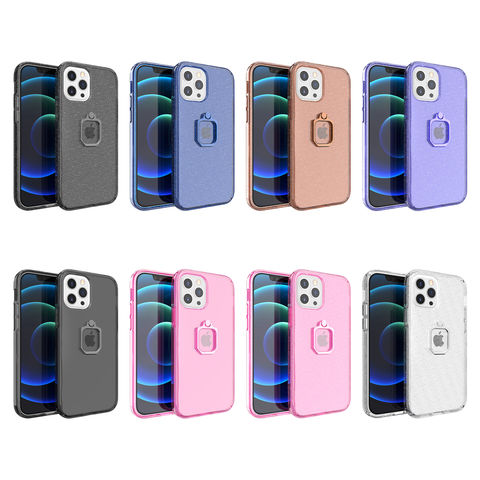  Funda para iPhone 12 Mini con cubierta para lente de cámara,  protector de pantalla HD, doble capa de protección contra caídas de grado  militar, soporte de anillo magnético, funda protectora para 