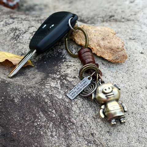 Porte clés tressé - Bag' in cuir