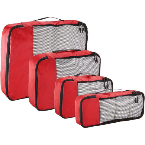 Buy Wholesale China Basics 4 Piece Packing Travel Organizer Cubes Set, Grey  Blue Red & Packing Travel Organizer Cubes Set at USD 7.69