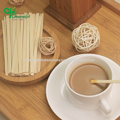 Agitateur à café en bambou 110 mm - emballé individuellement