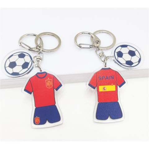 Chaveiro com bandeira da Alemanha, França e Catar, pingente de camisa de futebol em acrílico, lembrança da Copa do Mundo de Futebol do Catar 2022
